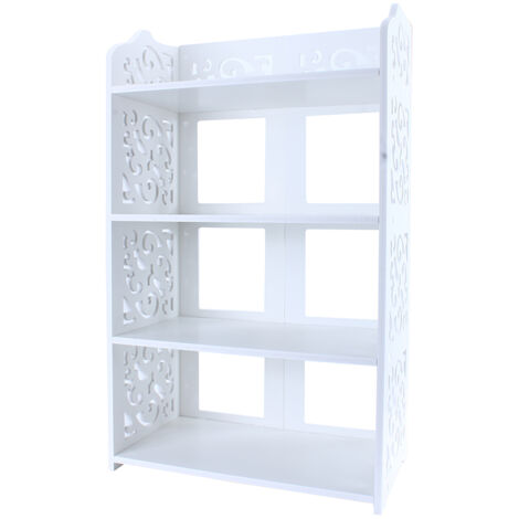 Eosnow Scaffale per organizer per riporre le scarpe con 4 ripiani bianchi scavati (1/5)