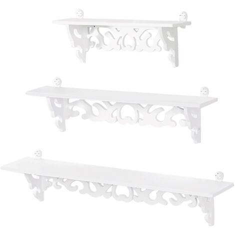 Eosnow Set di 3 mensole da parete shabby sospese, scaffale da parete, scaffale per riporre oggetti