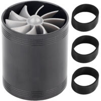 Eosnow Turbonatore di aspirazione aria per auto, turbina a doppia ventola, caricabatterie super, risparmio carburante, turbo, nero