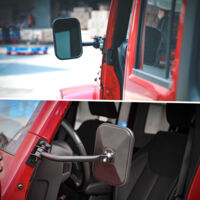 Eosnow Vista laterale Specchi di porta fuori specchio rettangolare 4x4 Sostituzione di rilascio rapido fuoristrada per Jeep Wrangler