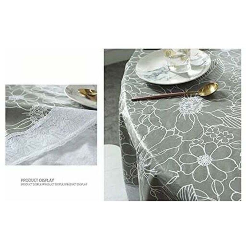 Nappe Ronde 120 Cm Anti Tache, Imprimée Oiseaux Fleur Vert Nappe Impermeable Polyester Nappe De Nappe Ronde 120 Cm Anti Tache, Imprimée Oiseaux Fleur Vert Nappe Impermeable Polyester Nappe De