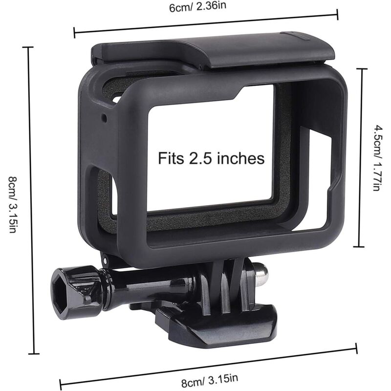 Cadre De Protection Ouvert Pour GoPro Hero 5/6/7 Noir - Léger En ABS - Accès Aux Ports Et Boutons