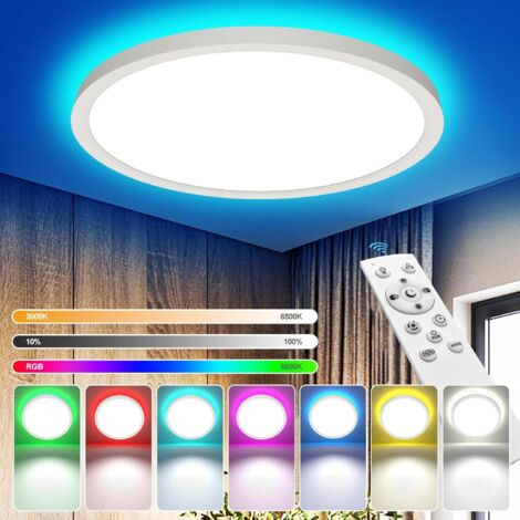 Coavas – Plafonnier LED dimmable 24W – 2700LM – Température de couleur 3000K-6500K – Étanche IP44 Ø30CM – Télécommande 2.4G pour contrôle à distance