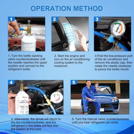 Kit De Tuyaux De Remplissage Pour Réfrigérant Avec 3 Tuyaux