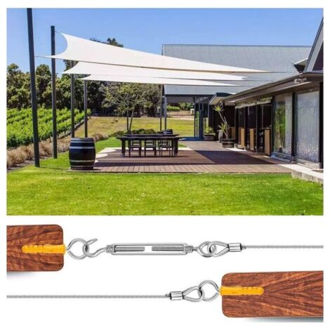 TooTaci Câble Acier Inoxydable 3mm 30M Avec Manchons & Cosses - Treillis Jardin, Garde-Corps