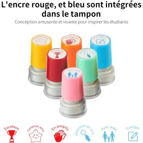 KQWVZ Tampons Enseignants Français, 8 PCS Tampon Encreur Enseignant