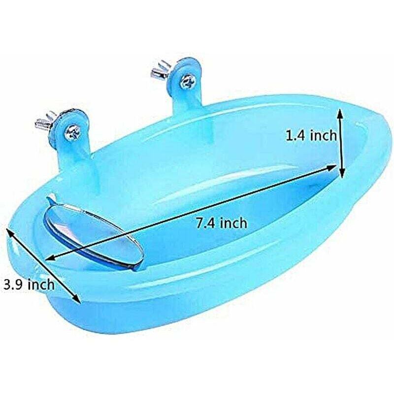 Vogelbadewanne Mit Spiegel – Kunststoff-Badewanne Für Papageien & Vögel, 18,3 X 8,1 X 3,5 Cm