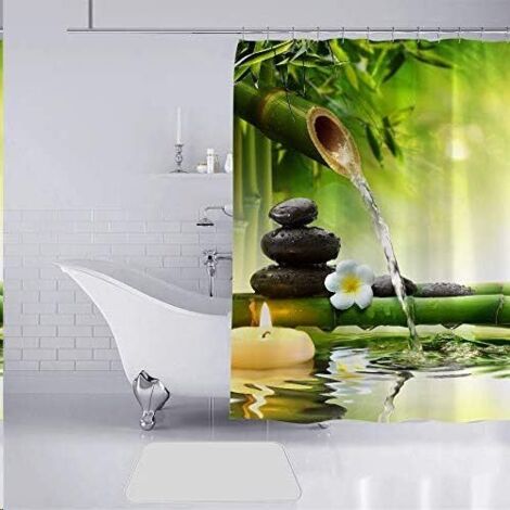 Grüner Waffelduschvorhang, 72x72 Cm, Wasserdicht – Polyester, Hotel-Luxus-Stil, Ohne Haken