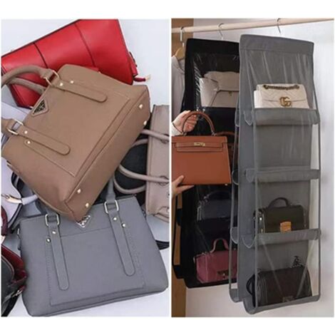Taschen Aufbewahrung Saijer Handtaschen Organizer Hängend - 3-teiliges Set Mit 6 Fächern Für Kleiderschrank Hängender Taschenhalter Mit 6 Fächern