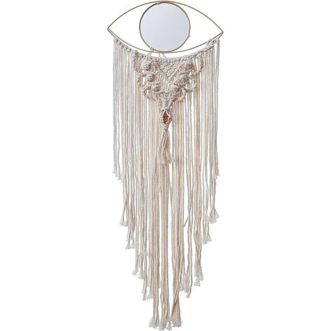 Ahlsen Wandbehang im Bohemian-Stil aus 100 % gewebter Baumwolle mit Fransen – Traumfänger – Böser Blick-Muster – Heimdekoration, 82 cm x 30 cm (1/5)