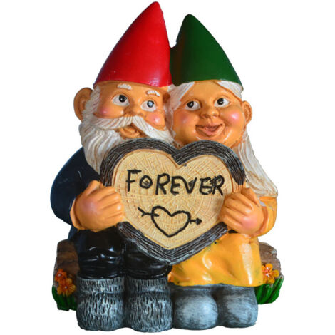Ahlsen Stück Zwergenpaar Gartenstatue, Harzzwerg Zwergstatue Dekoration Ornament für Rasendekoration (1/5)
