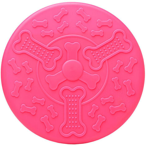 Ahlsen Hunde-Frisbee aus weichem Gummi – Frisbee in leuchtenden Farben für die Hundewache (Tiefe 18 cm, rosa)