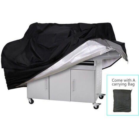 Ahlsen Grillabdeckung, Grillabdeckung aus 210D silberbeschichtetem Polyester-Oxford-Gewebe – Quadratisch S – 145 x 61 x 117 cm (1/5)