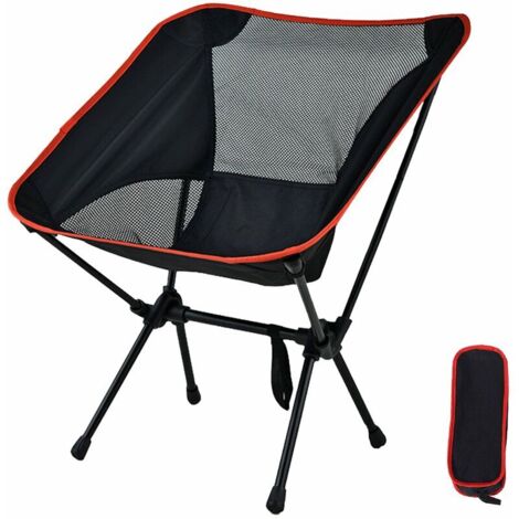Ahlsen Tragbarer Klappstuhl für den Außenbereich, klappbarer Campinghocker, kompakte tragbare Sitzstühle mit Tragetasche für Outdoor-Wandern, Aufwachen, Reisen, Schwarz (1/5)