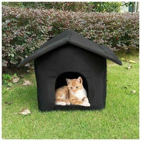 Ahlsen Wetterfestes Katzenhaus für den Außenbereich, Hundehaus für den Innenbereich, faltbares wetterfestes Katzenzelt, warmes Oxford-Tuch für den Winter, M (1/5)
