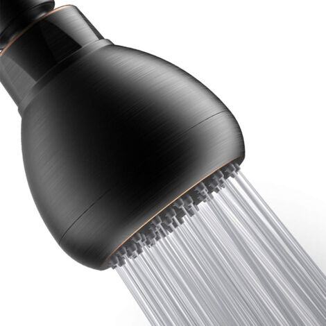 Ahlsen Shower Booster Duschkopf, auslaufsicherer fester Duschkopf mit verstellbarem Drehgelenk, schwarz (1/4)