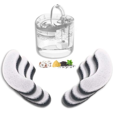 Ahlsen Katzen-Wasserbrunnenfilter, Katzen-Wasserbrunnenfilter, Kohlefilter, Ersatzfilter für HAPUP-Wasserbrunnen für Katzen und Hunde, automatisch, leise, 1,8 l (1/5)