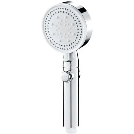 Ahlsen Silberner wassersparender Duschkopf, 5 Modi, verstellbare Hochdruckdusche, Ein-Tasten-Abschaltung, Wassermassage, umweltfreundliches Dusch-Badezimmerzubehör (1/5)
