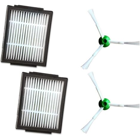 Ahlsen 4-teiliges Ersatzzubehör-Set für iRobot Roomba Serie I iRobot i7 E5 E6 Filter, Hauptbürste und Seitenbürste anpassbar (1/5)