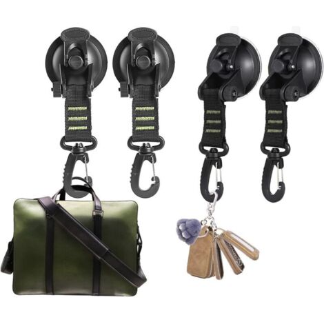 Ahlsen Saugnapf, 4 Stück Saugnapfverschlüsse, Karabiner-Befestigungshaken, robust, für Outdoor-Wandern, Camping, Klettern, 18 x 6,5 cm (1/5)