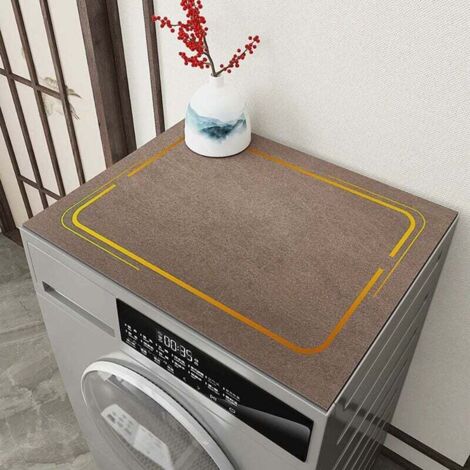 Ahlsen Rutschfeste Kühlschrank-Abdeckung, Kühlschrank-Schutzhülle, staubdichte Abdeckung, Mehrzweck-Waschmaschinen-Abdeckung für Kühlschrank-Waschmaschine (Grau/Kaffee/Marineblau) (1/5)