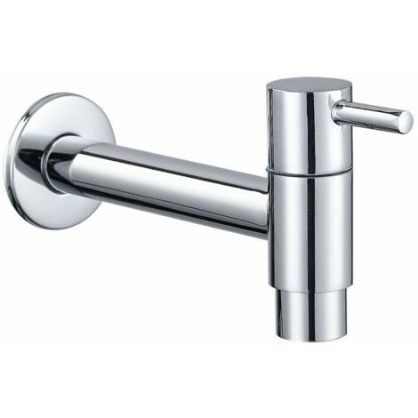 Ahlsen Wandmontierter Kupfer-Wasserhahn für kaltes Wasser, Waschbecken, Wischmopp, Waschmaschinen-Wasserhahn, Garten-Wasserhahn, Chrom (1/5)