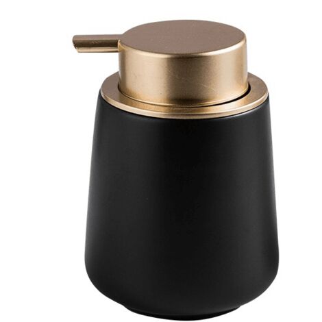 Ahlsen Seifenspender, Keramik-Händedesinfektionsmittel, Pressflasche, Badezimmerlotion-Bodenflasche (1 Stück, mattschwarze Flasche) (1/5)