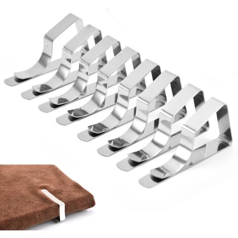 Ahlsen Tischdeckenklammern, 8 Stück Picknick-Tischklammern, Tischdeckenhalter, flexible Tischdeckenklammern aus Edelstahl für Hochzeit, Party, Camping, 6,5 x 3 cm, 8 Stück (1/5)