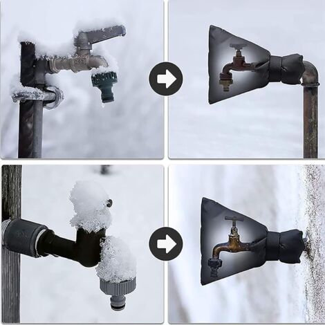2 Stück Wasserhahn-Abdeckungen Für Den Winter – Frostsicher, Reflektierend, Größe 20x15 Cm, Mit Klettverschluss