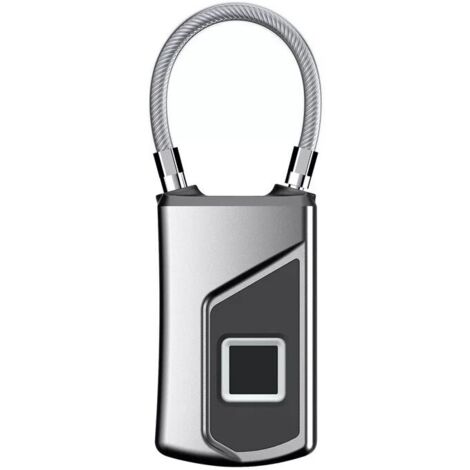 Ahlsen Intelligentes Fingerabdruck-Vorhängeschloss, wiederaufladbares USB-Schloss, IP66, wasserdichtes, schlüsselloses Sicherheitsvorhängeschloss für Haustür, Rucksack, Koffer, Fahrrad (1/5)