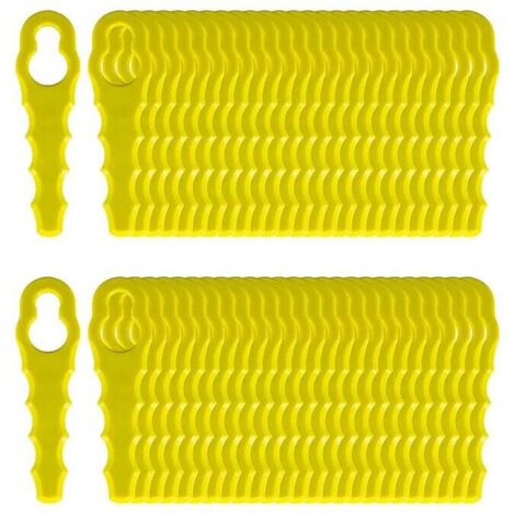 Ahlsen 50 Stück Ersatzklingen für Ryobi Fadenschneider, doppelt gezahnte Klingenköpfe RAC155 RAC157 RAC158 (1/5)