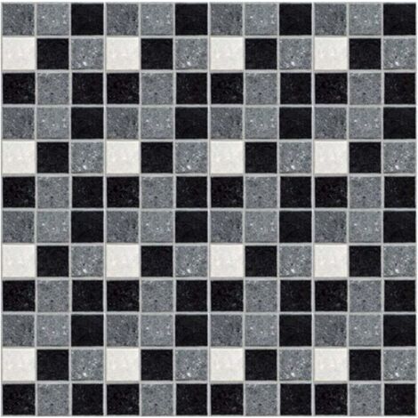 Ahlsen Mosaik-Tapete, karierte Tapete, Badezimmer, Küche, Toilette, selbstklebende, wasserfeste, ölbeständige Wandaufkleber – 24 Stück – 10 x 10 cm (1/5)