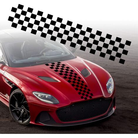 Ahlsen 1 Stück 126 cm Motorhauben-Streifen-Aufkleber für Auto, Autorennen, Karosserie-Seitenstreifen-Aufkleber für Rock, Dach, Motorhaube, Stoßstange, Streifen-Aufkleber, Vinyl-Streifen-Aufkleber, Dek