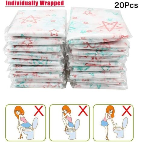 Produktbild von 60 Spülbare Toilettensitzbezüge Aus Papier – Einweg-Schutzhüllen Für Unterwegs & öffentliche WCs
