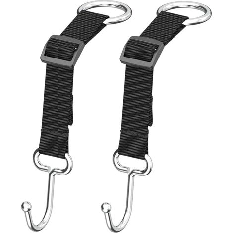 Ahlsen Auto-Kopfstützenhaken, Sitzhaken, Metall, langlebig, längenverstellbar, multifunktional, geeignet zum Aufhängen von Geldbörsen, Handtaschen, Mänteln und Hüten, Schwarz (1/4)