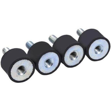 Ahlsen Gummilager – 4 Stück M6 Anti-Vibrations-Gummi-Isolator-Halterungen, Stoßdämpfer, Anti-Vibrations-Block, Schalldämpferspulen (M6 x 18, 25 x 15). (1/4)