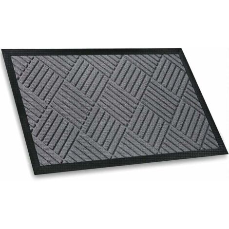 Ahlsen Fußmatte für den Innen- und Außenbereich, 45 x 75 cm, grau, Fußmatte für die Vordertür, rutschfeste Fußmatte für die Vordertür, Fußmatte für den Innen- und Außenbereich mit Unterseite aus Natur (1/5)
