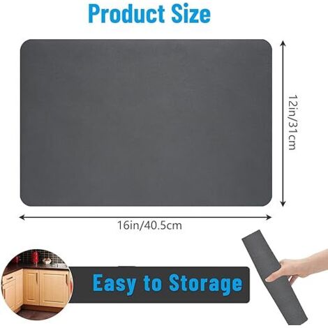 2 Tappetini Assorbenti Per Lavello Cucina 40x30 Cm – Scolapiatti In Silicone A Ciottoli, Antiscivolo E Facili Da Pulire