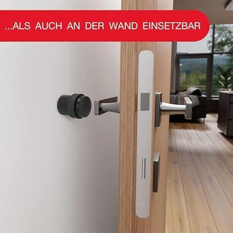 Set Di 2 Fermaporta Con Fermo | Girevole| Per Porte Fino A 100 Mm Di Spessore Gomma Nera Adattatore In Ottone Include Vite Tappo 87491189