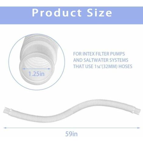 Valvola A Stantuffo Doppio Tubo Per Piscina Intex | Accessorio Ricambio Con 6 Fascette | Compatibile Pompe Filtro - 2