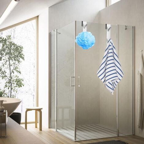 ML-Design Set di 2 Portasciugamani Senza Foratura 22 cm Argento in Alluminio Montaggio a Parete