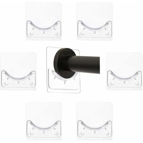 Confezione Da 20 Supporti Per Aste Per Tende Nere Senza Foratura Supporti Per Aste Per Tende Autoadesivi Trasparenti Ganci Per Aste Per Tende Autoadesivi Per Cucina E Bagno 85841978