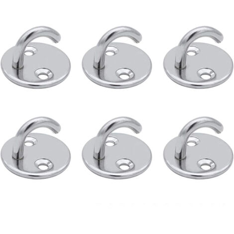 Flomore Set Di 8 Ganci Da Soffitto M5 In Acciaio Inox 304 Con Viti, Piastra A Occhiello Per Appendere, Resistente Per Uso Interno/Esterno - 3