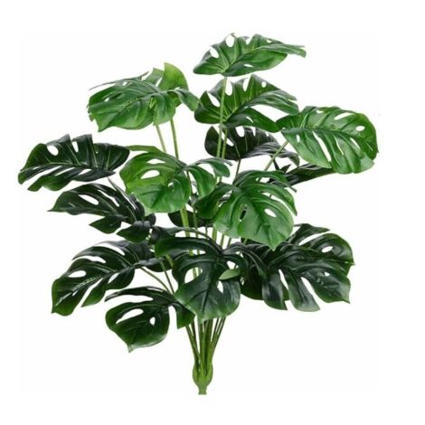Ahlsen Hojas de palma artificiales Plantas artificiales Tortuga Monstera artificial Hoja tropical Hojas de palma grandes Planta al aire libre Plantas de plástico resistentes a los rayos UV (verde) (1/5)