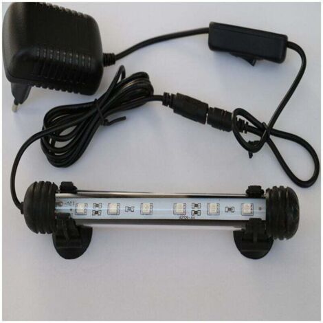 Ahlsen Iluminación LED, lámpara de acuario, luz LED para acuario, iluminación LED para acuario anfibio, luz de buceo, lámpara de bajo consumo, sin ruido (blanco 18 cm) (1/5)