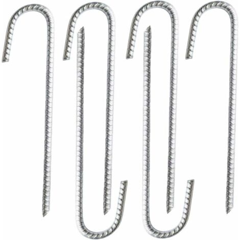 Ahlsen Paquete de 6 postes de anclaje de barra de refuerzo de acero galvanizado de alta resistencia para carpas, cenadores, castillos, tiendas de campaña, trampolines, castillos hinchables, camping, r (1/4)
