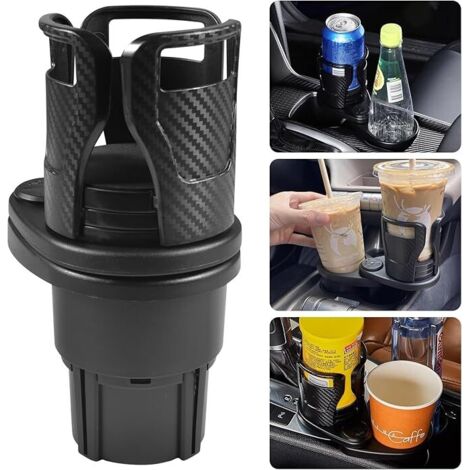 Organizador De Coche 2 En 1 - Portavasos + Almacenamiento, Montaje Universal DIN, Material ABS (173x48 Mm)
