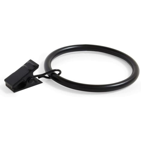 Ahlsen 14 anillos decorativos para cortina de 2.0 in de diámetro, clips fuertes, color negro (1/3)