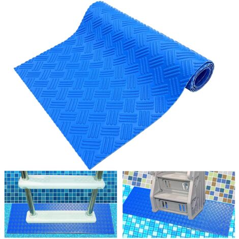 Escalera de piscina, gruesa, antideslizante, para piscinas elevadas y enterradas, color azul, 60 x 23 cm