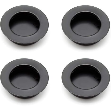 Ahlsen Pieza de manijas redondas empotradas, manija de puerta corrediza de 40 mm hecha de acero inoxidable 304, manijas negras para muebles, se puede usar para cajones, gabinetes y muebles personaliza (1/5)